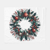クリスマスリース フリースブランケット (正面(横))