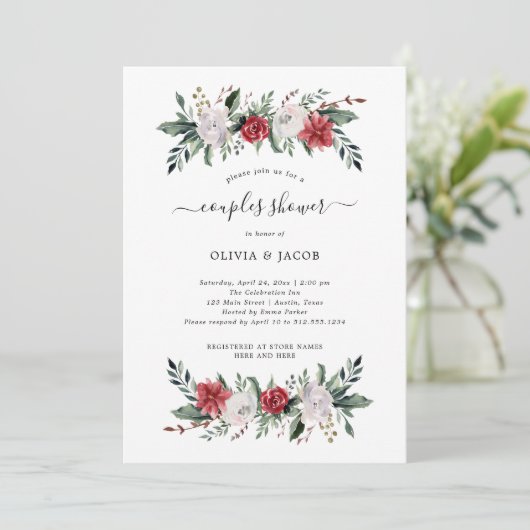 クリスマスリース |フローラ休日カップルのシャワー 招待状 (スタンド正面)