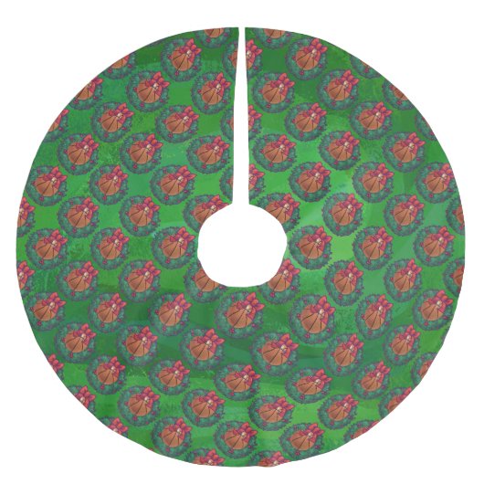 クリスマスリース ブラッシュドポリエステルツリースカート (正面)