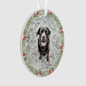 クリスマスリース ペット写真 テキスト ホリデー オーナメント (正面)