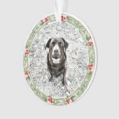 クリスマスリース ペット写真 テキスト ホリデー オーナメント (正面)