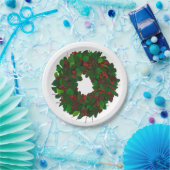 クリスマスリース ペーパープレート (パーティー)