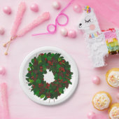 クリスマスリース ペーパープレート (パーティー)
