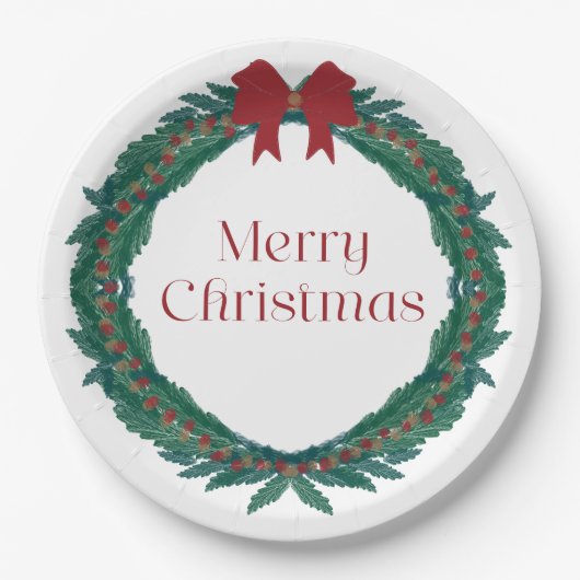 クリスマスリース ペーパープレート (正面)