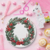 クリスマスリース ペーパープレート (パーティー)