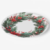 クリスマスリース ペーパープレート (アングル)