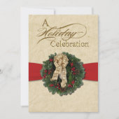 クリスマスリース ホリデー セレブレーション ご招待 招待状 (正面)