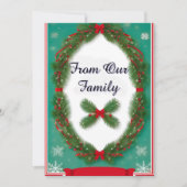 クリスマスリース（ホリーベリーとリボン） シーズンカード (正面)