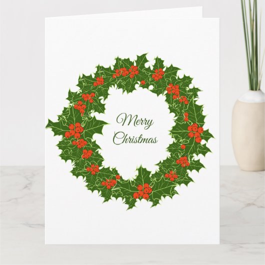 クリスマスリース ホーリー カード (正面)