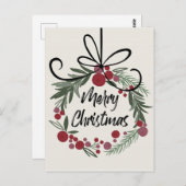 クリスマスリース ポストカード (正面/裏面)