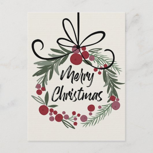 クリスマスリース ポストカード (正面)