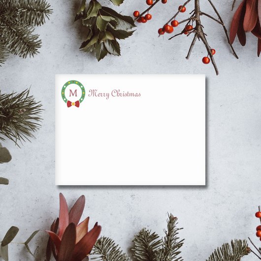 クリスマスリース&モノグラムレター ポストイット