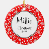 クリスマスリース&ライツウィペット – Fawn & White セラミックオーナメント (裏面)