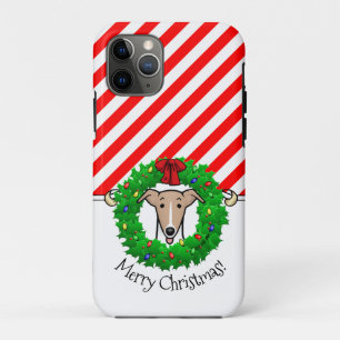 クリスマスリース&ライツウィペット – Fawn & White iPhone 11 Proケース