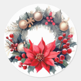 クリスマスリース ラウンドシール