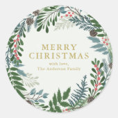 クリスマスリース ラウンドシール (正面)