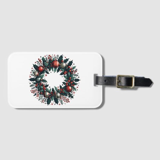 クリスマスリース ラゲッジタグ (正面横)