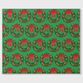 クリスマスリース ラッピングペーパー (フラット)