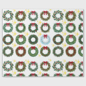 クリスマスリース ラッピングペーパー (フラット)