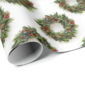 クリスマスリース ラッピングペーパー (ロールコーナー)
