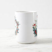 クリスマスリース&レッドロビンとモノグラム コーヒーマグカップ (中央)