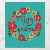 クリスマスリース、ワインの贈り物、ワインボトルラベル ワインラベル (シングルラベル)