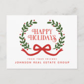 クリスマスリース | 休日の挨拶 ポストカード (正面)