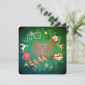クリスマスリース+写真フラットホリデーカード シーズンカード (スタンド正面)