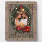クリスマスリース（写真プラーク付） フォトプラーク (正面)