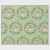 クリスマスリース 冬のグリーン コーン ファミリーギフト ラッピングペーパー (フラット)