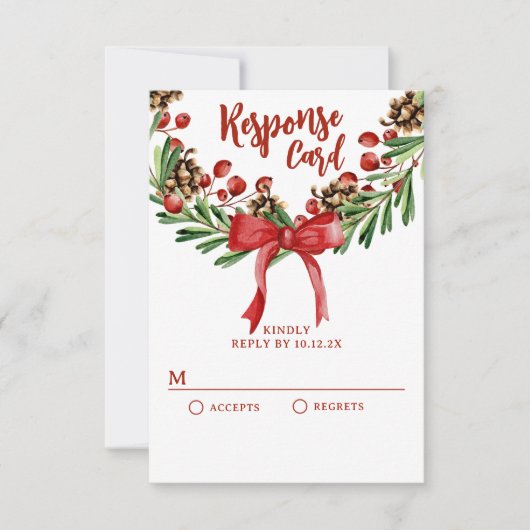 クリスマスリース 出欠カード (正面)