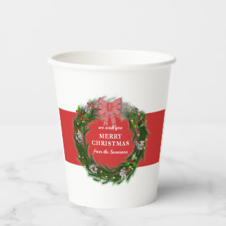 クリスマスリース 名前入り 紙コップ