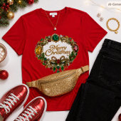 クリスマスリース 宝石 ホリデー飾り Tシャツ