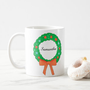 クリスマスリース(弓あり) コーヒーマグカップ