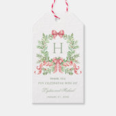 クリスマスリース(弓あり) |モノグラム結婚ズ ギフトタグ (正面)