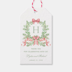 クリスマスリース(弓あり) モノグラム結婚ズ ギフトタグ