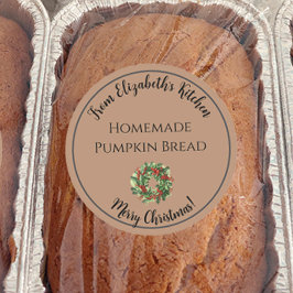 クリスマスリース 手作り 食べ物 プレゼント 茶色 ラウンドシール