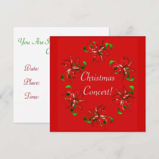 クリスマスリース 招待状 (正面/裏面)