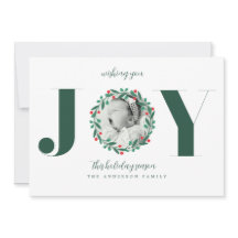 クリスマスリース 新生児お知らせカード