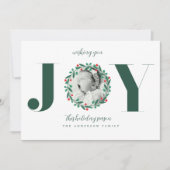 クリスマスリース 新生児お知らせ 招待状 (正面)