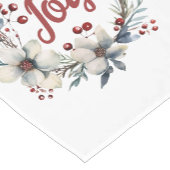 クリスマスリース、白い花と果実の喜び ショートテーブルランナー (コーナー)