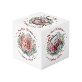 クリスマスリース、緑、果実のフォトキューブ フォトキューブ (裏面アングル)