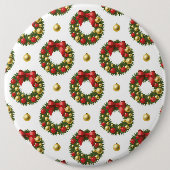クリスマスリース 缶バッジ (正面)