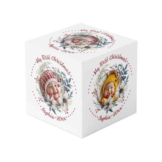 クリスマスリース、花と果実のフォトキューブ フォトキューブ (正面アングル)