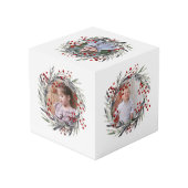 クリスマスリース、赤い果実と離れの写真 フォトキューブ (裏面アングル)