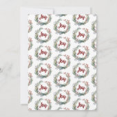 クリスマスリース、赤い果実ジョイクリスマスパーティー 招待状 (裏面)