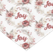 クリスマスリース、赤い花と果実 テーブルクロス (アングル)