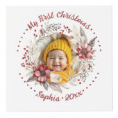 クリスマスリース、赤い花、果実のフォトキューブ フォトキューブ (右)