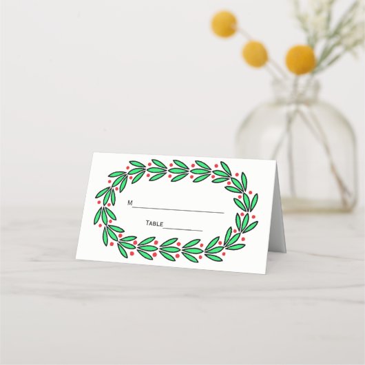 クリスマスリース#1エスコートカード座席表 プレイスカード (裏面)