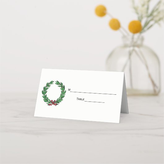 クリスマスリース#1エスコートカード座席表 プレイスカード (裏面)